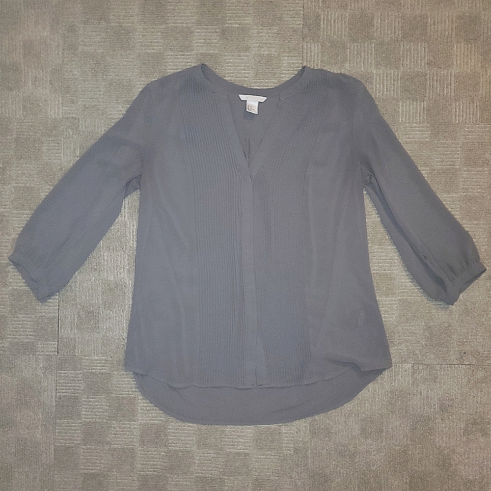 H&M Sheer Pintucked Blouse